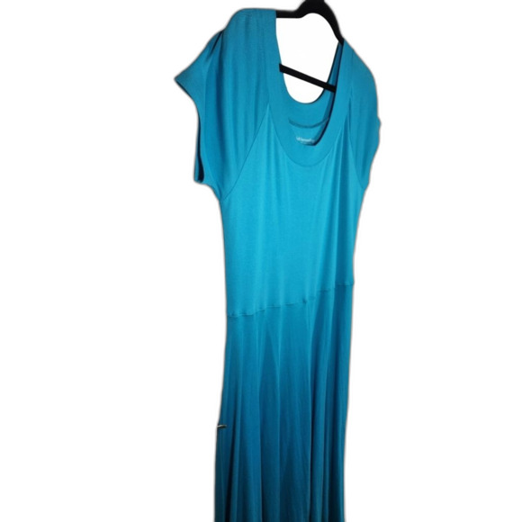 Soft Surroundings Maxi Dress Hi Low Short Sleeve Cotton Casual Blue‎ Stretch L - Picture 3 of 12